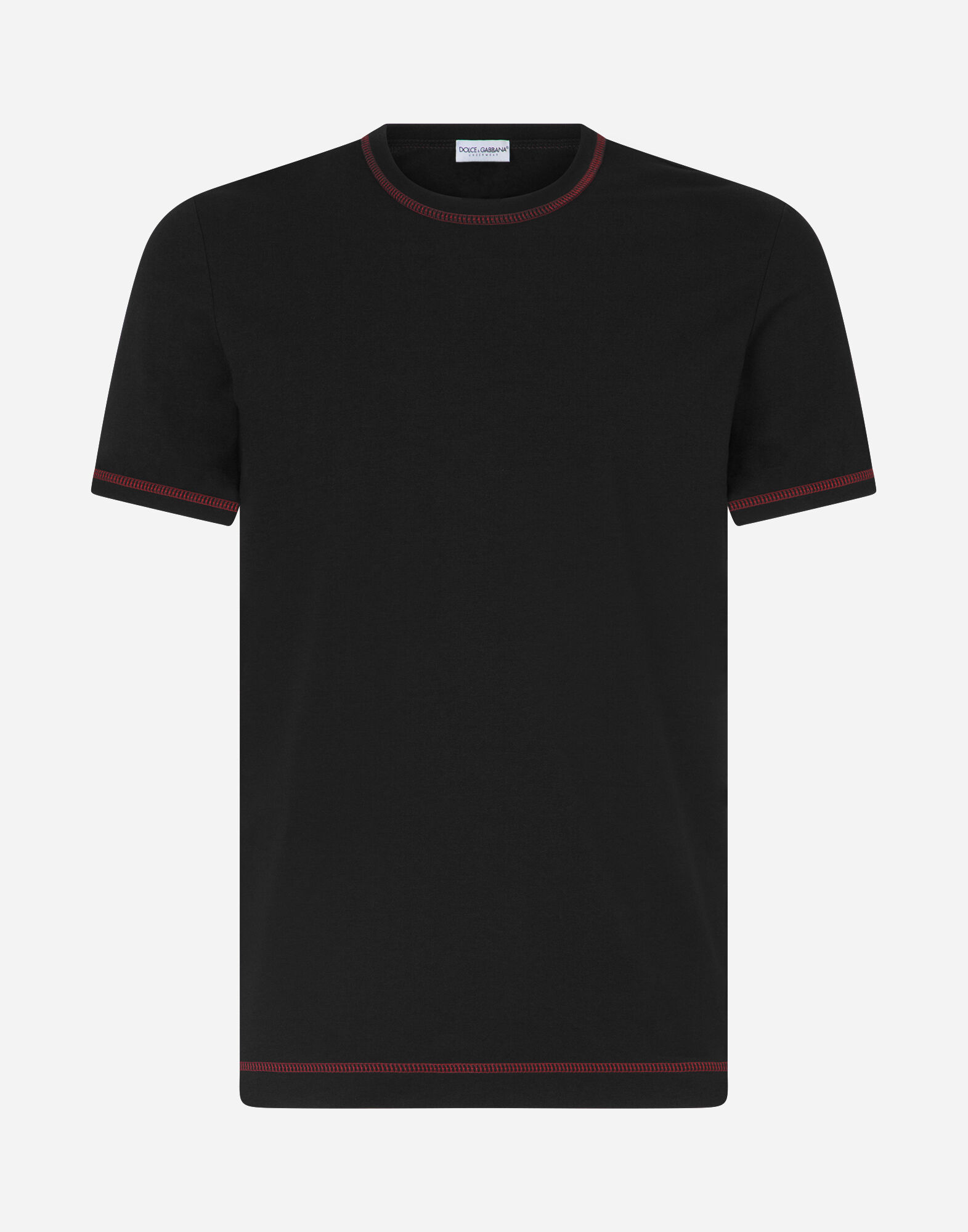 Two way stretch cotton jersey t shirt with patch