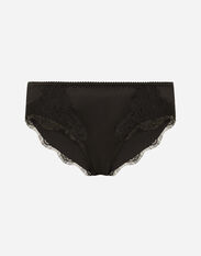 Dolce&Gabbana Satin briefs with lace detailing Multicolor FTCGNDG8JW1