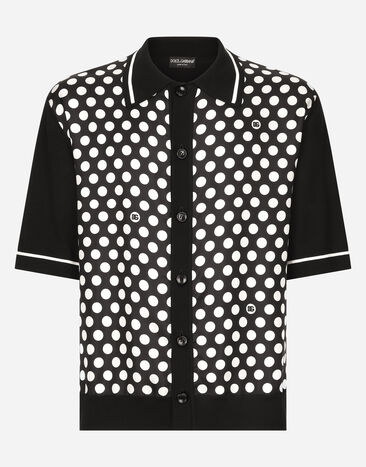 Dolce & Gabbana Oversize silk and yarn shirt with polka-dot print Print G5JH9THI1S8