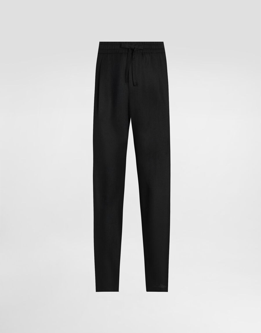 Garment-dyed wool joggers