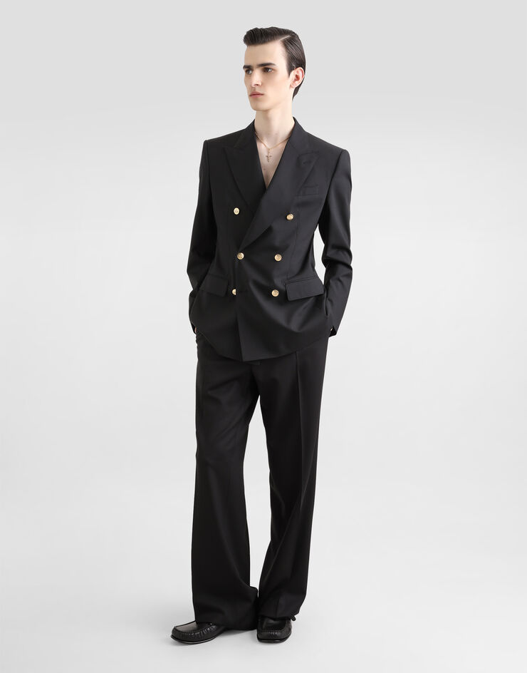 Dolce & Gabbana Zweireihiger Anzug Martini aus Wolle Schwarz GKPRMTGJ076