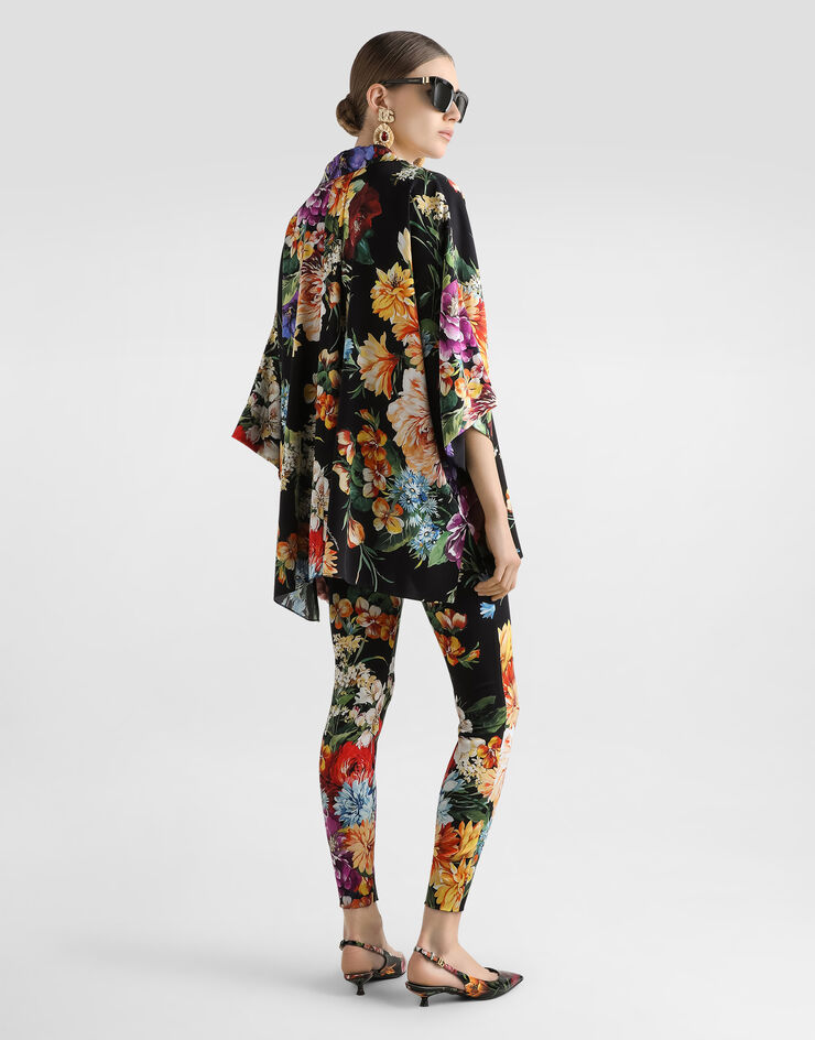 Dolce & Gabbana Flower bouquet-print charmeuse shirt Print F5T75TFSA7W