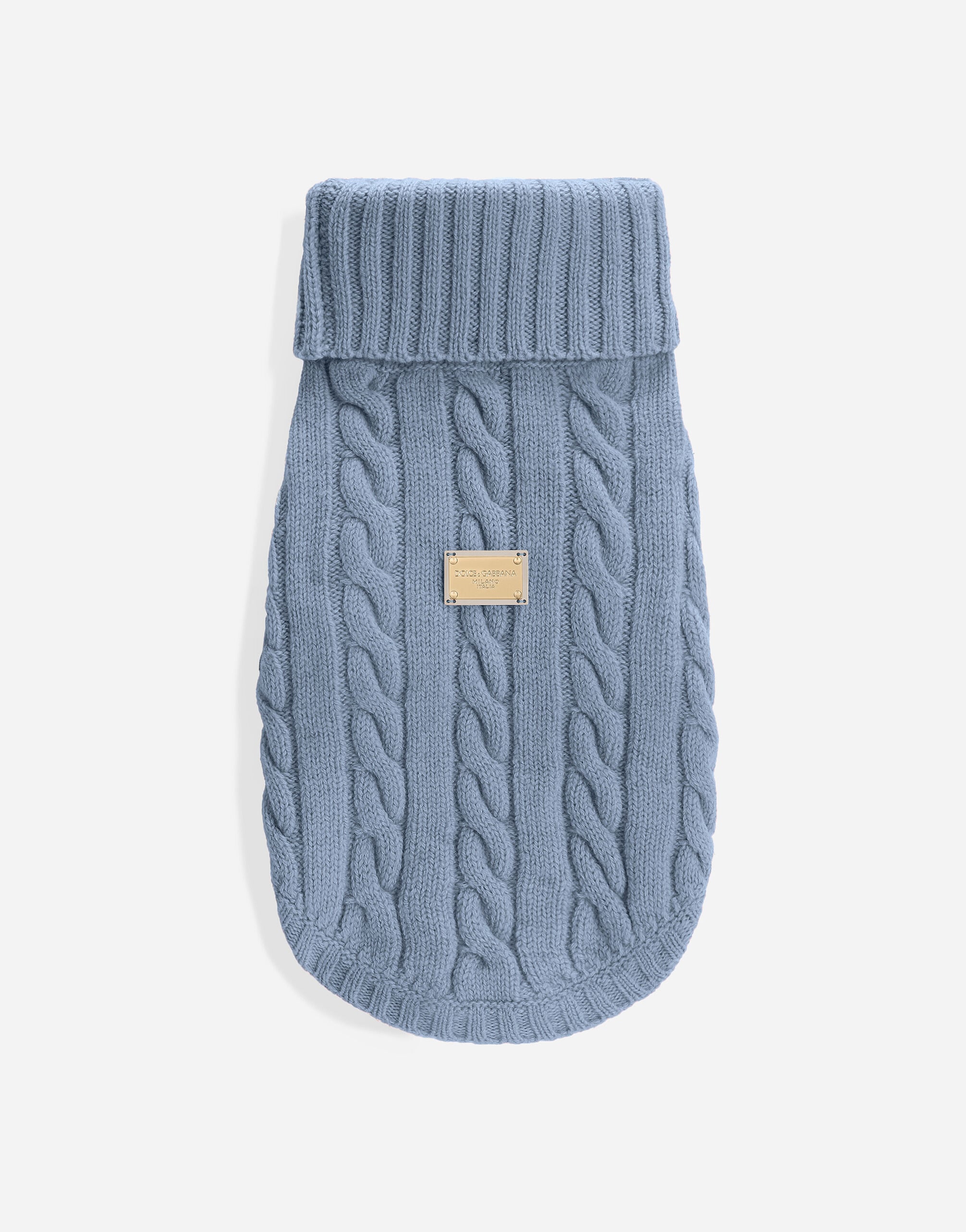 Wool dog sweater in Azure for Men | Dolce&Gabbana® US