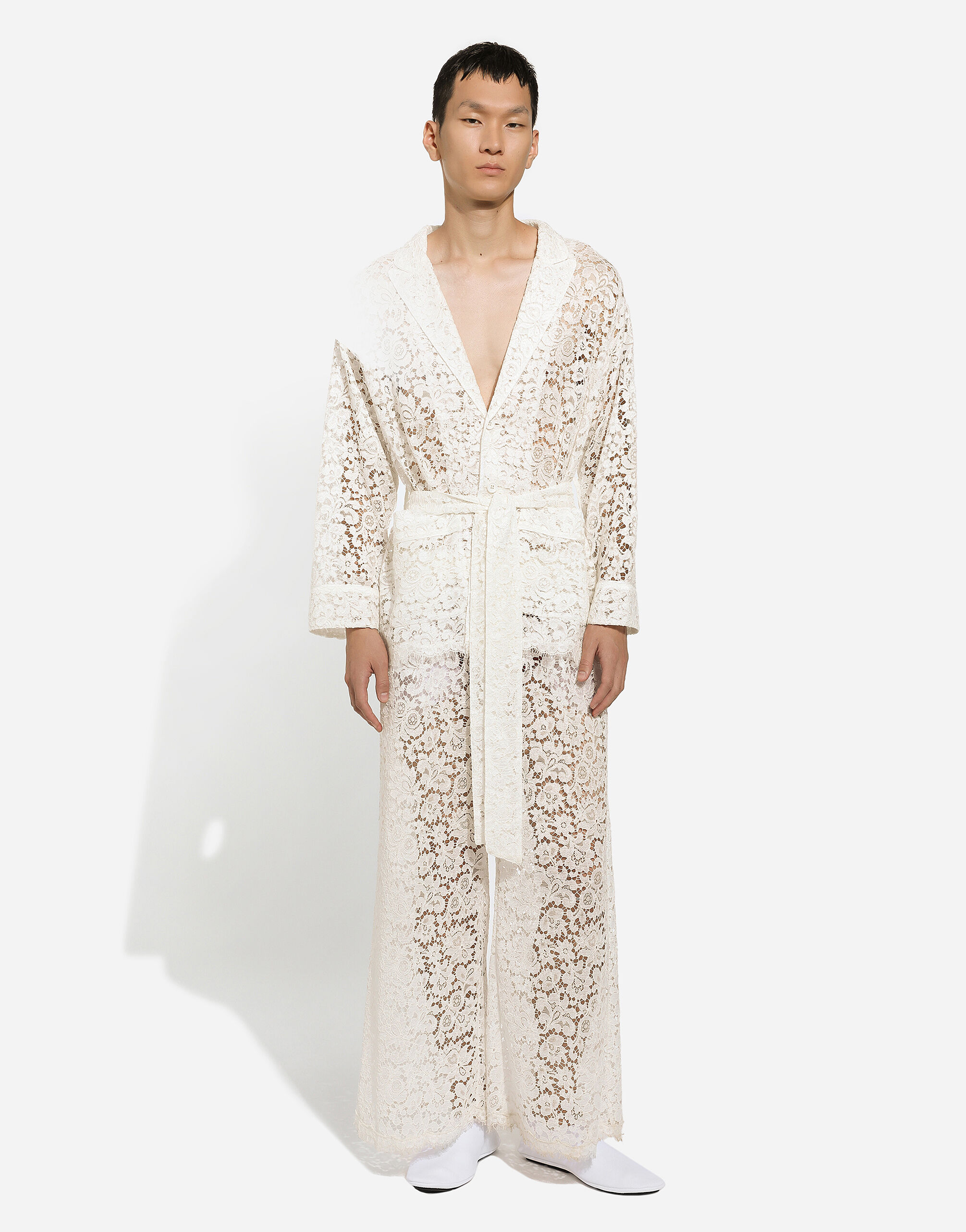 Pantalon encaje blanco discount