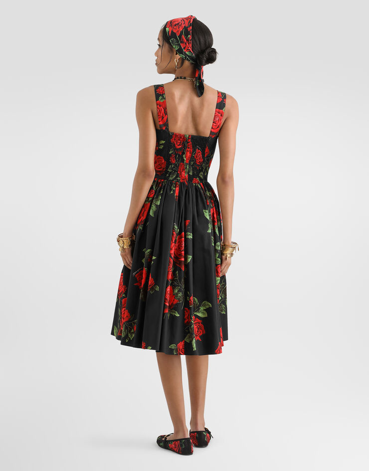 Dolce & Gabbana Rose-print poplin dress Multicolor F619MTHS5VL