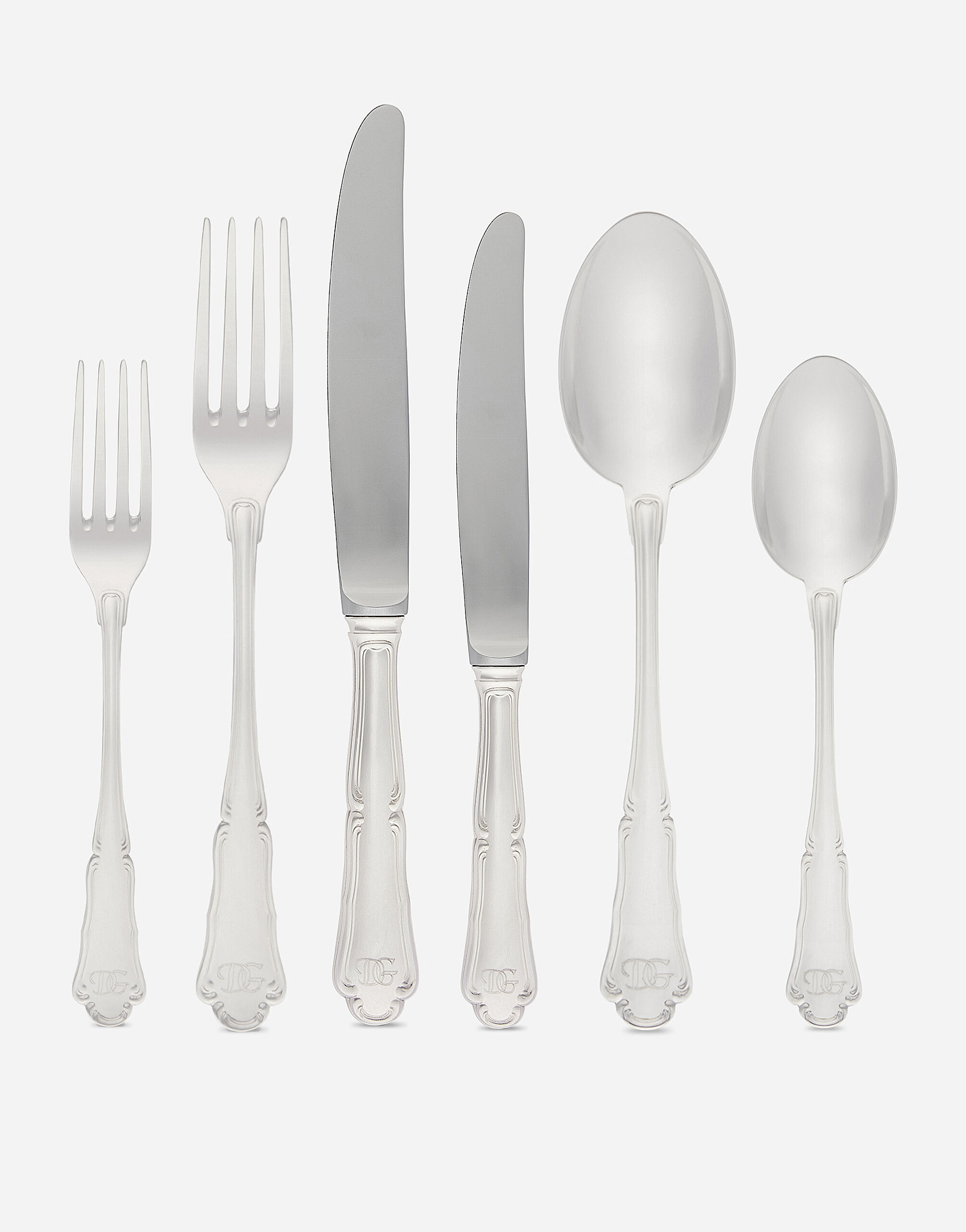 6 Piece German Silver Flatware Set in Steel Dolce Gabbana US