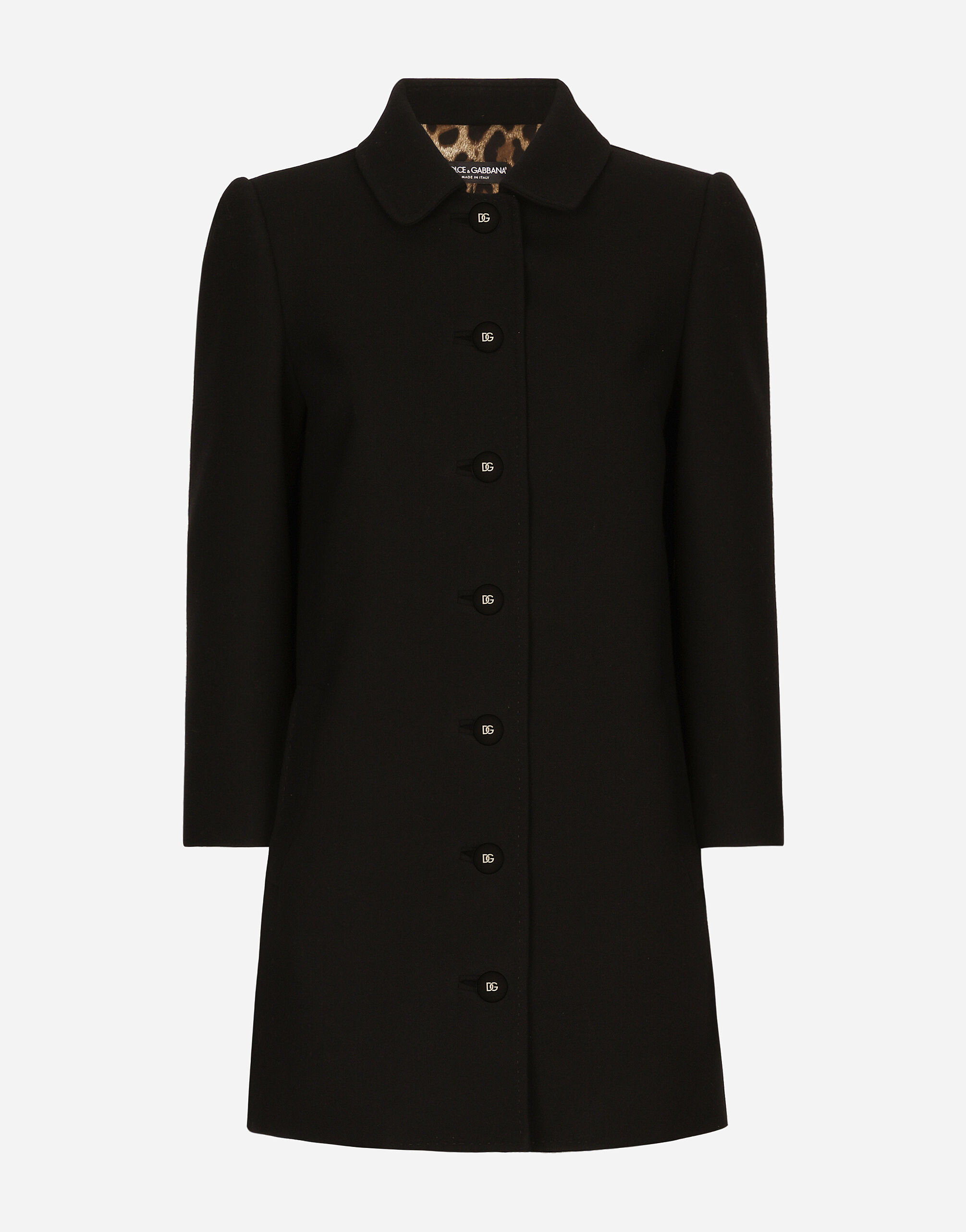 Short woolen coat in Black for Women Dolce Gabbana