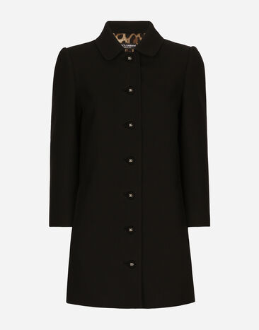 Dolce & Gabbana Short woolen coat Black F6JFFTMLRAB