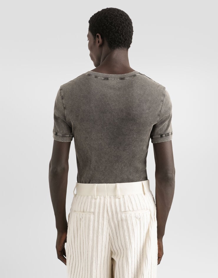 Dolce & Gabbana Ribbed cotton T-shirt Dolce & Gabbana Ribbed cotton T-shirt Multicolor G8TO7TG7P1J