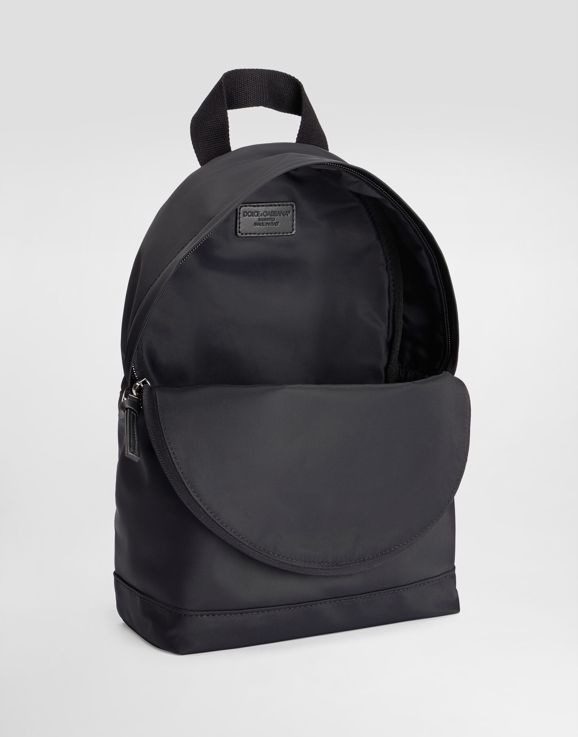 DOLCE&GABBANA ドルガバ　リュック バックパック　ナイロン　ロゴ　黒 Blackのボーイズ Nylon backpack with logo | Dolce&Gabbana®