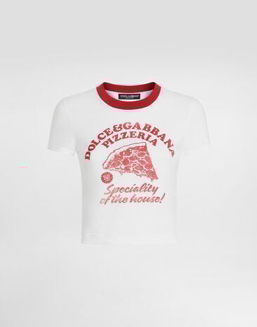 Dolce & Gabbana Jersey t-shirt with print White F8W08TGDDM8
