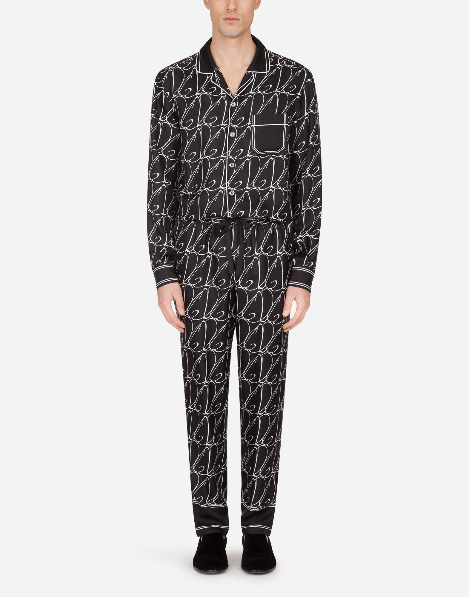 パジャマパンツ シルク DGオールオーバープリント パジャマパンツ シルク DGオールオーバープリント