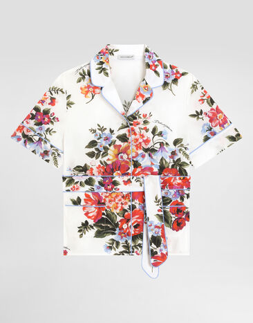 Dolce & Gabbana Flower bouquet-print vanity poplin shirt Multicolor L56S07HS5UU