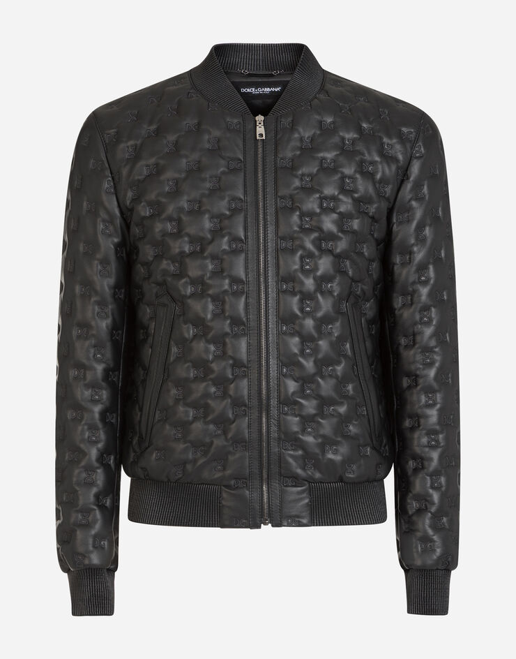 Dolce & Gabbana Quilted leather jacket with DG embroidery 黑 G9SP0LHULJA