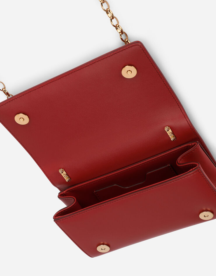 Dolce & Gabbana حقيبة الهاتف DG للبنات من جلد عجل أحمر BI1416AW070