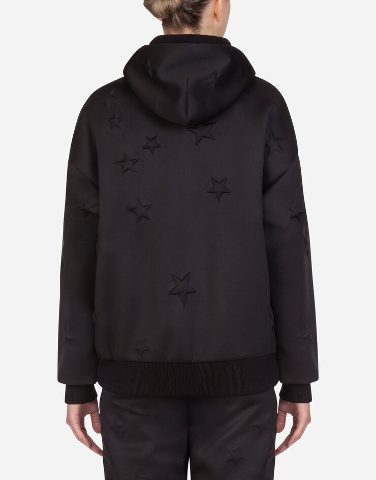 Dolce & Gabbana MILLENNIALS STAR SCUBA FABRIC HOODIE BLACK F9G80THUMD6