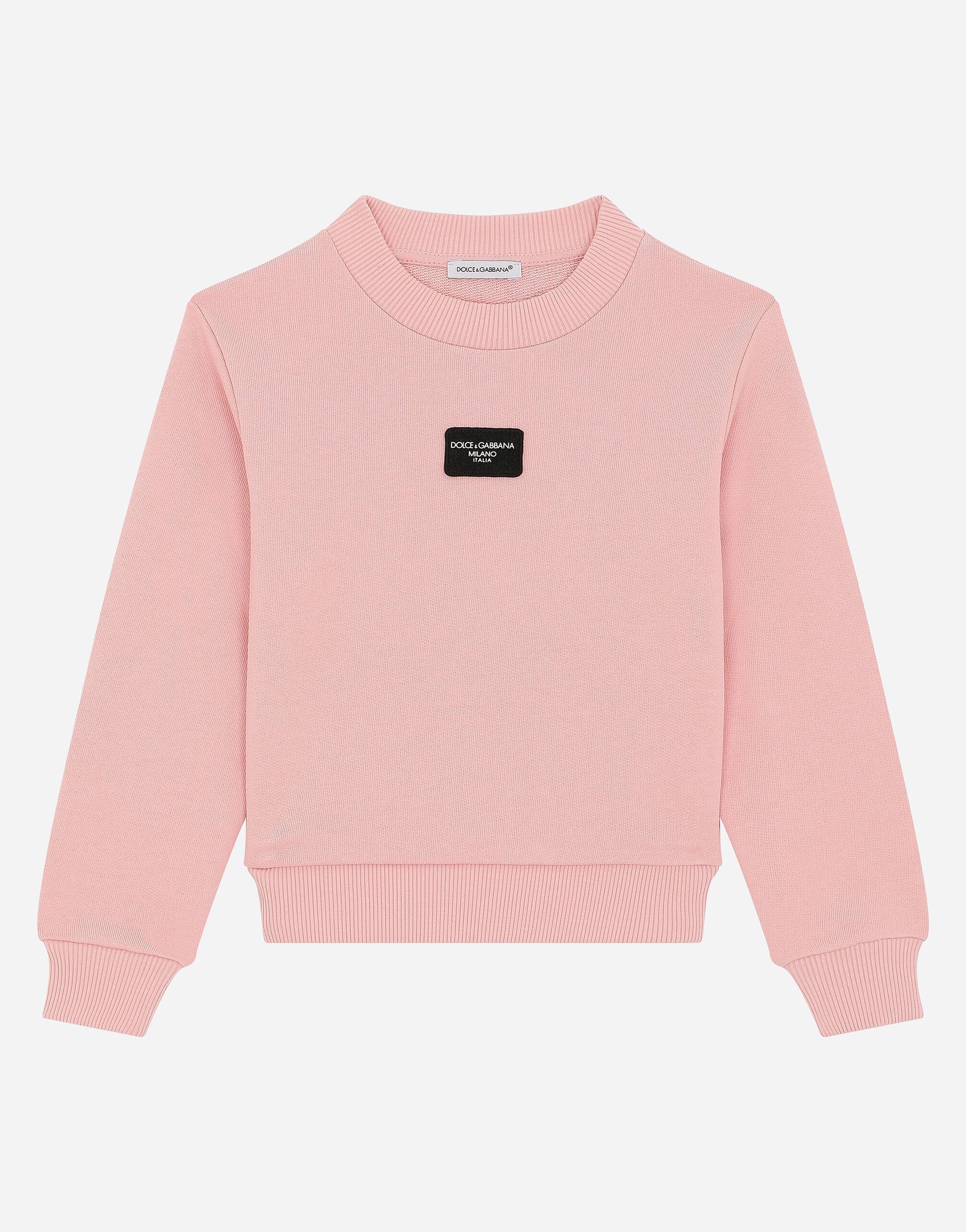 Dolce & Gabbana Jersey sweatshirt with logo tag Rosa L5JPD7G7M4V