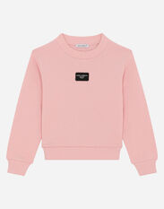 Dolce & Gabbana Jersey sweatshirt with logo tag Pink EB0249AB018