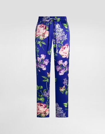 Dolce & Gabbana Rose-print satin vanity trousers Multicolor I3J78WIS11C