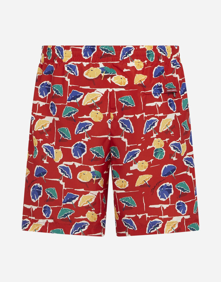 Dolce & Gabbana Medium swimming trunks with parasol print ROUGE M4A13THSM2A
