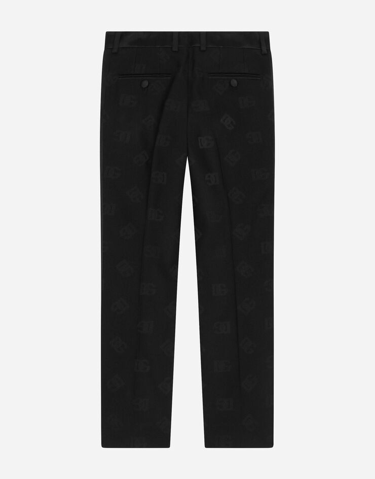 Dolce & Gabbana Classic wool jacquard trousers with DG logo Black L44P04FJBAK