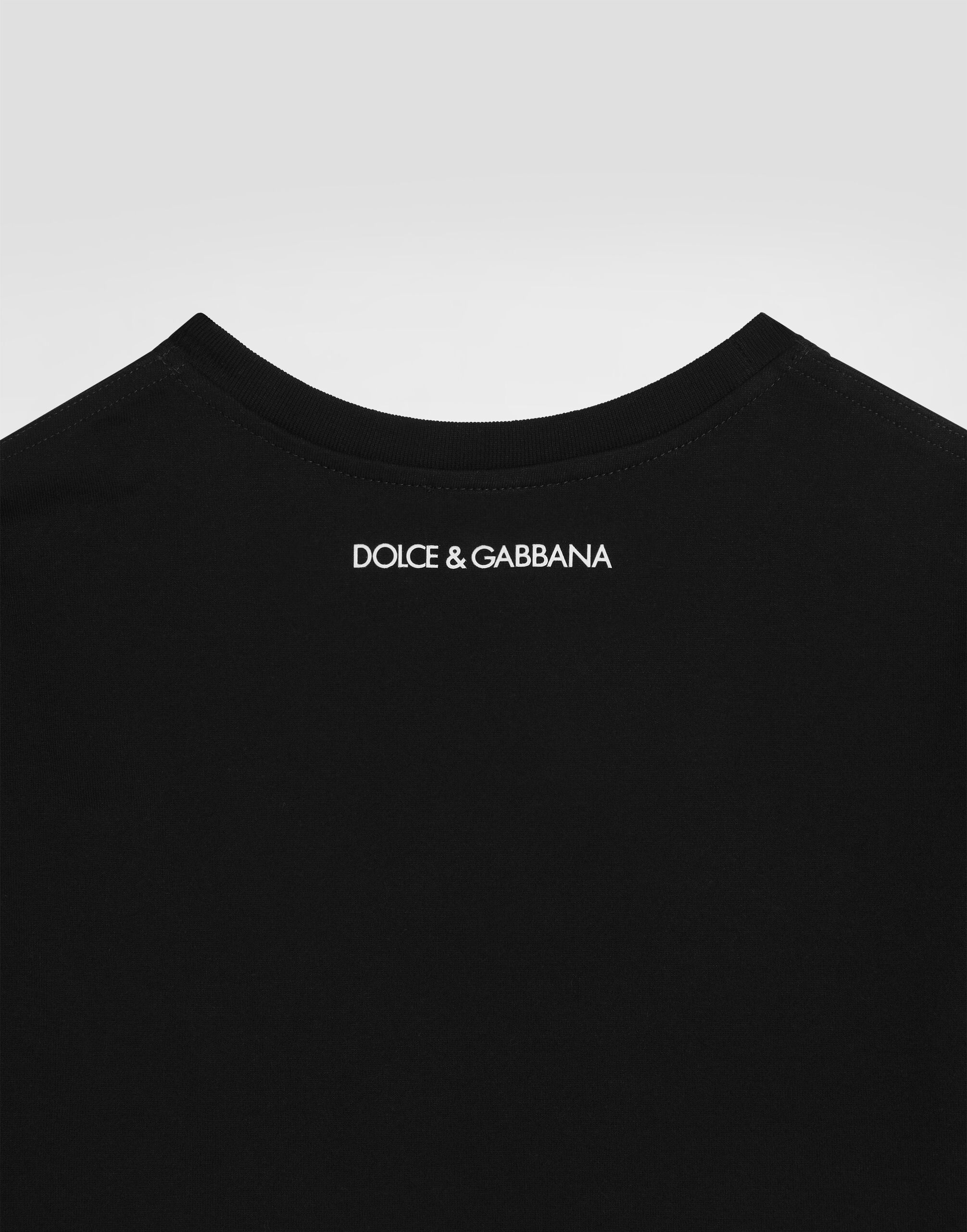 Jersey T-shirt with DG logo in Black for Boys