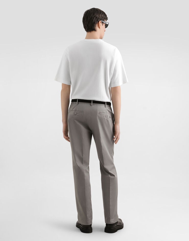 Dolce & Gabbana Cotton t-shirt with print and embroidery Cream G8PN9ZG7PKK