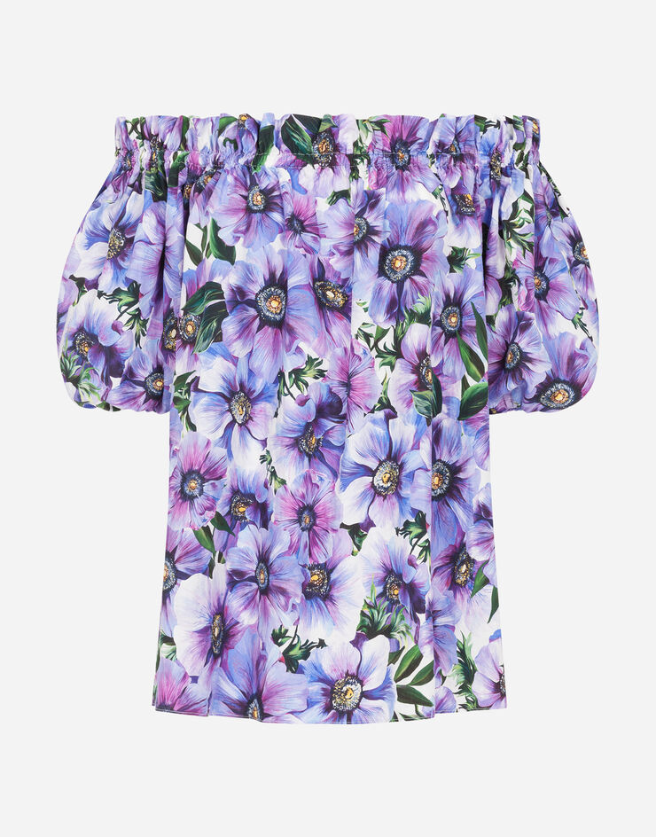 Dolce & Gabbana ANEMONE-PRINT POPLIN TOP FLORAL PRINT F71J7THS5GD