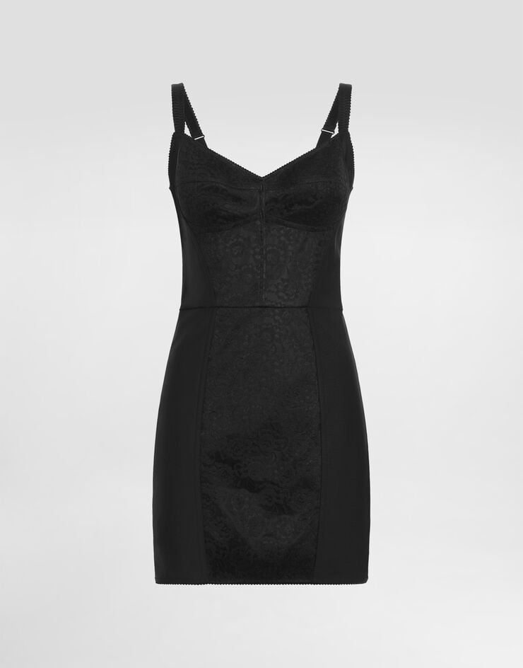 Dolce & Gabbana Sheath dress in stretch fabric and lace Dolce & Gabbana Sheath dress in stretch fabric and lace Black F63G8TGDCLQ