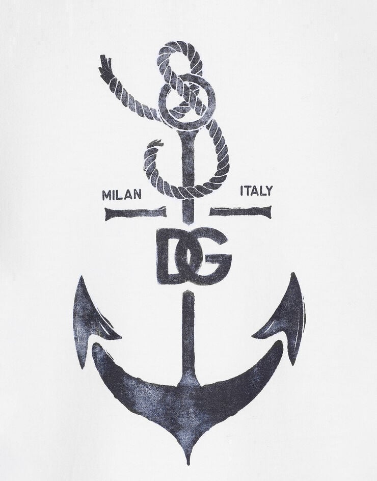 Dolce & Gabbana 마리나 프린트 반소매 티셔츠 화이트 G8RK6TG7LGY