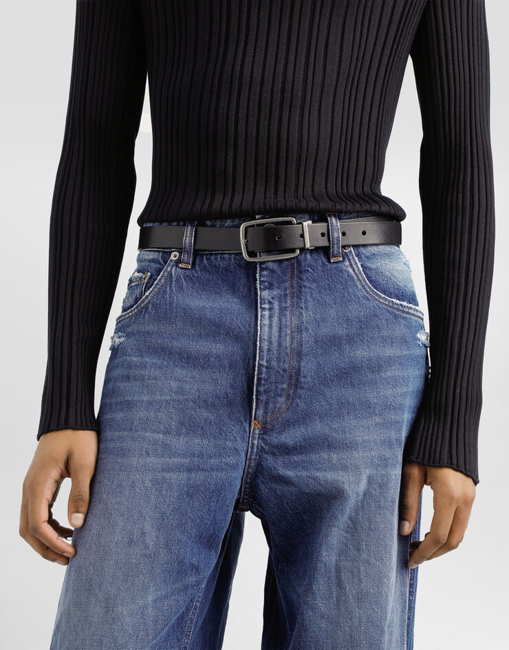Dolce & Gabbana Ceinture en cuir de veau  Black BC4951AH850