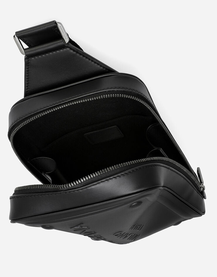 Dolce & Gabbana Calfskin belt bag with raised logo Black BM2264AG218