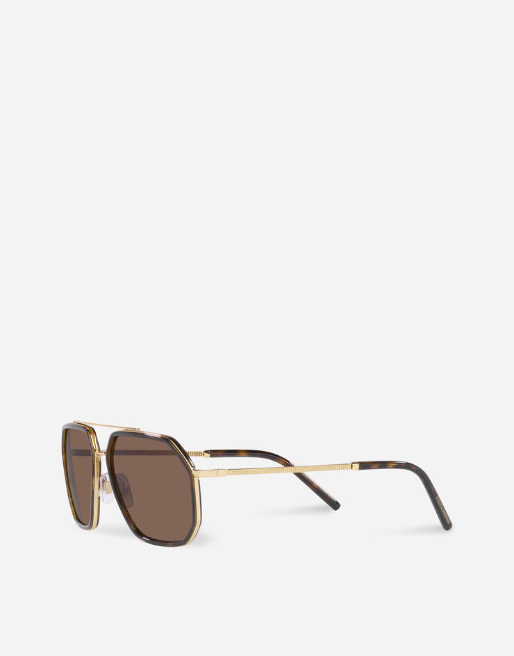 Dolce & Gabbana نظارة شمسية محببة ذهبي و هافان VG2285VM273
