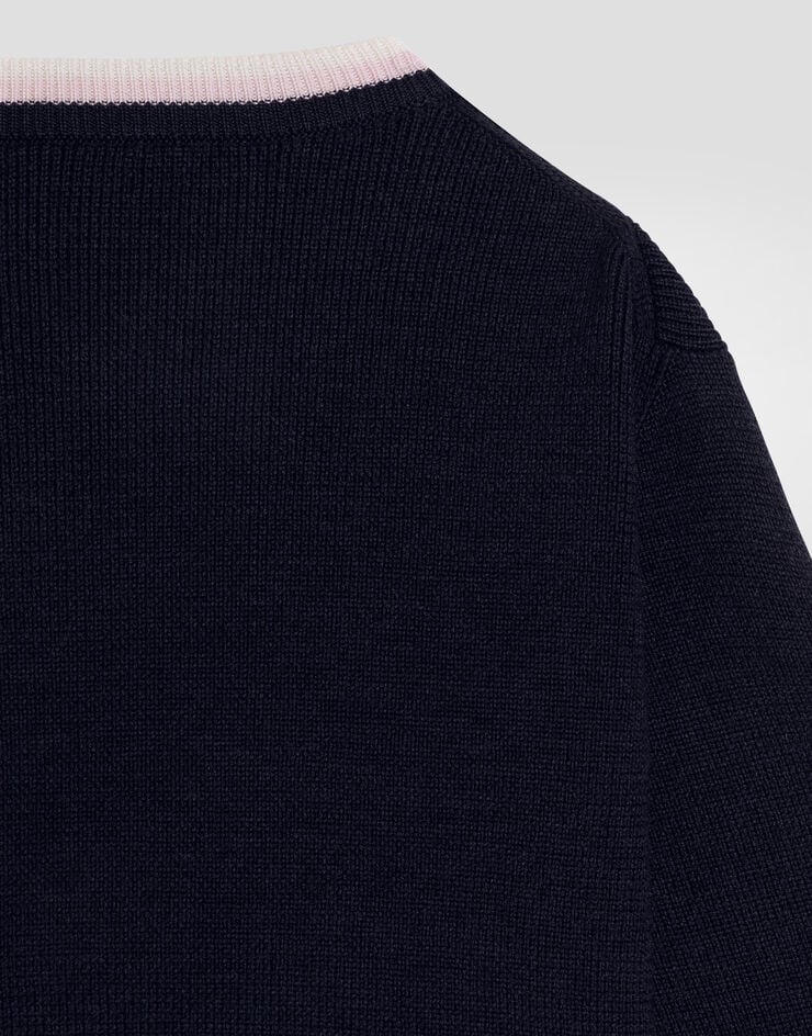 Dolce & Gabbana Solid knit sweater Blue L5KWK5JDVB7