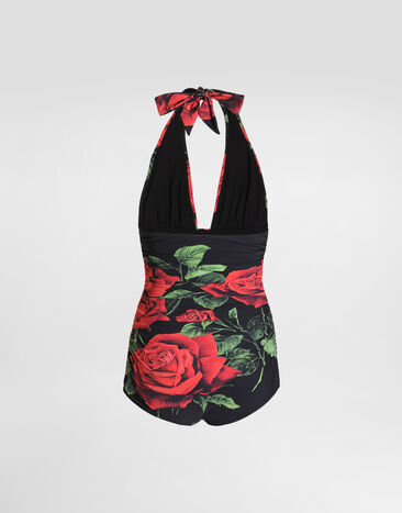 Dolce & Gabbana Rose-print one-piece swimsuit Multicolor O9A06JON0FR