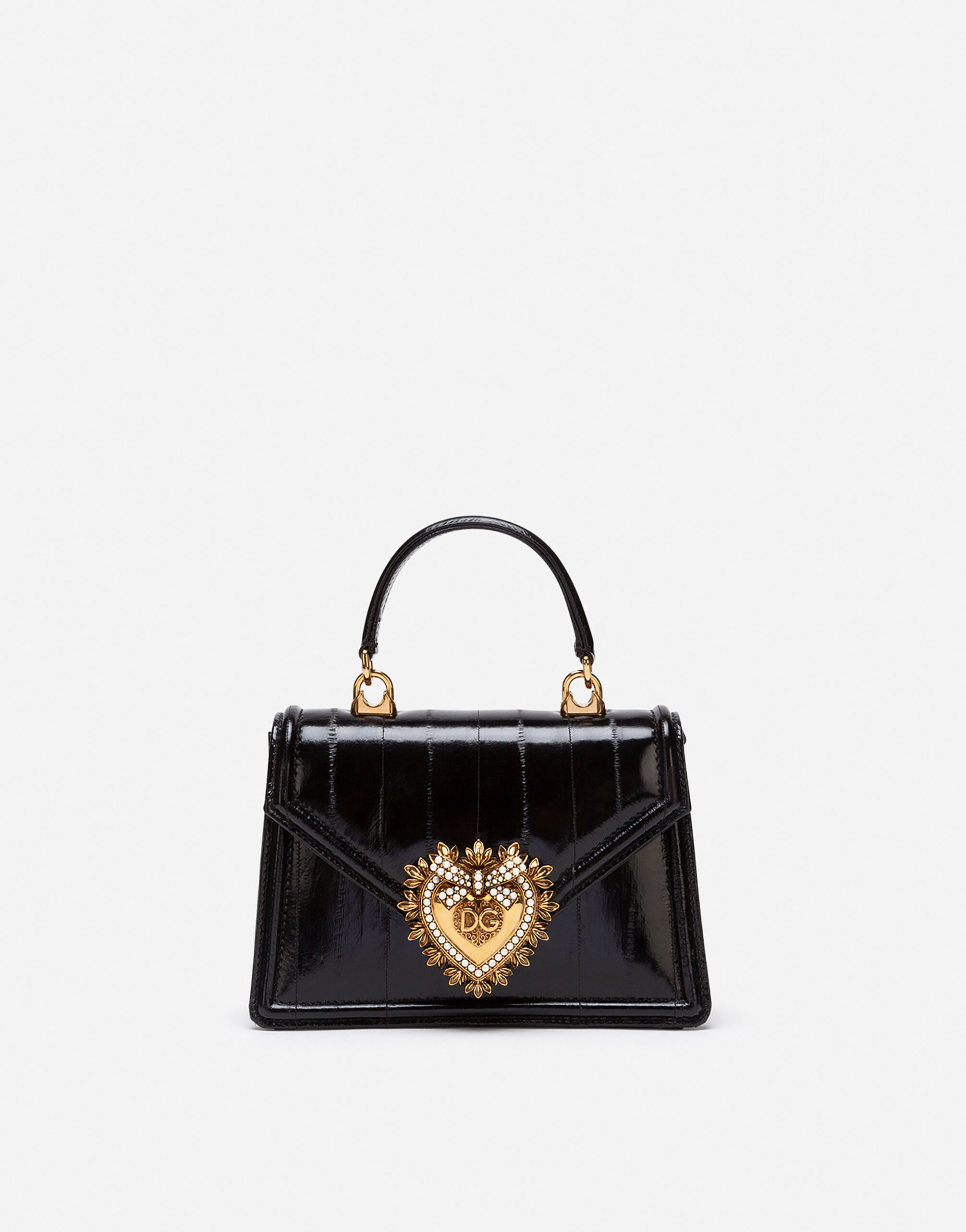 Small Devotion bag in eel in Black for Women Dolce Gabbana
