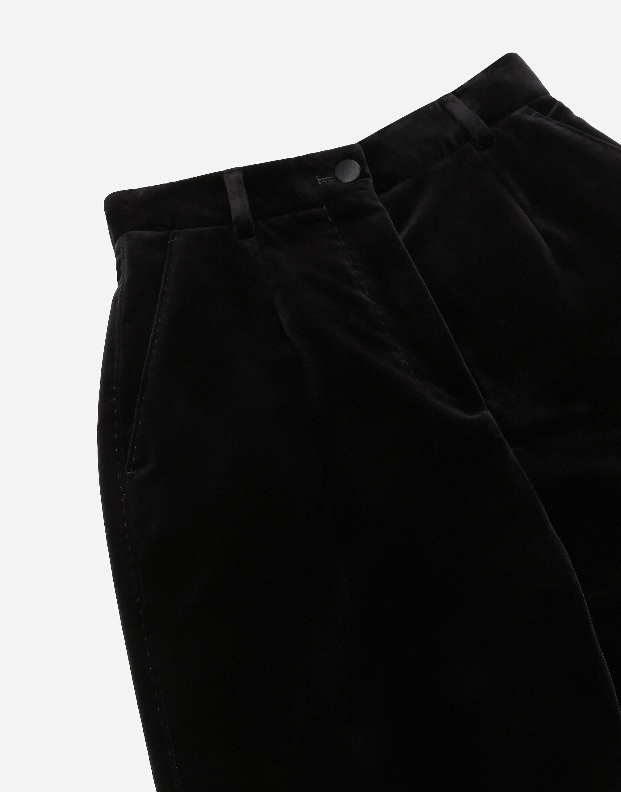 パンツ Dolce & Gabbana Velvet tuxedo pants (FTC71TFUVG7 N0000) Velvet cigarette pants in Black for Women | Dolce&Gabbana® US