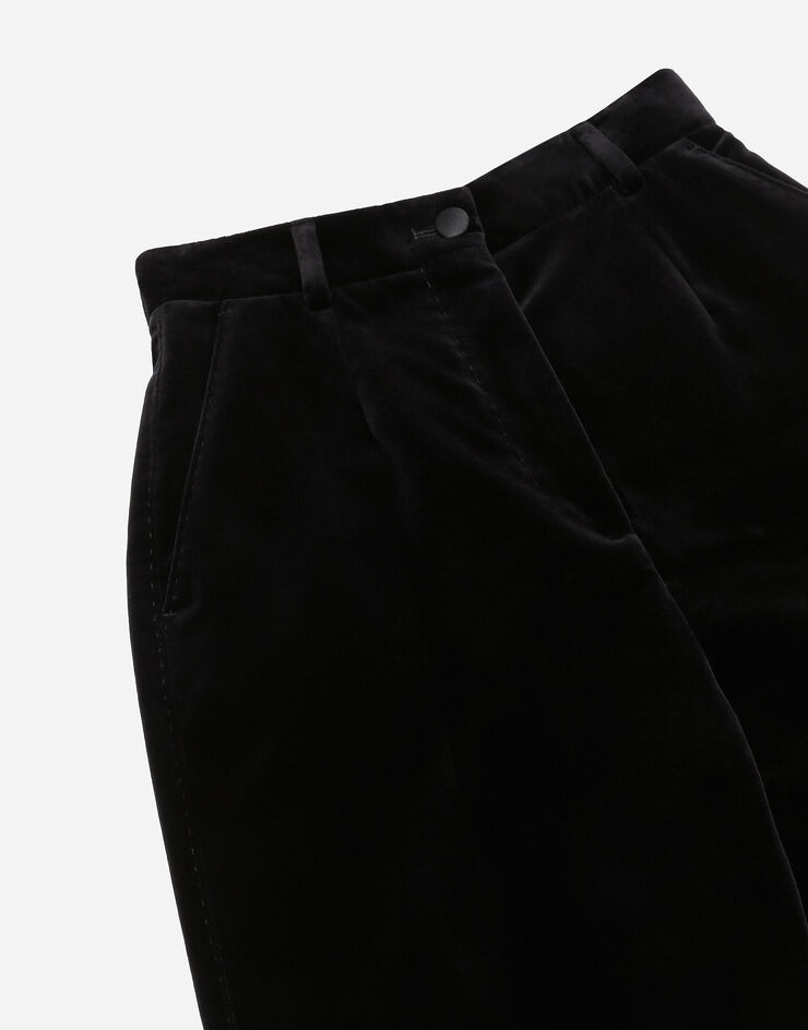 Dolce & Gabbana Pantaloni a sigaretta in velluto Nero FTC30TFUVG7