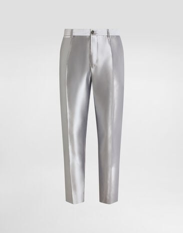 Dolce & Gabbana Silk shantung trousers Grey GY6FETFU1L6