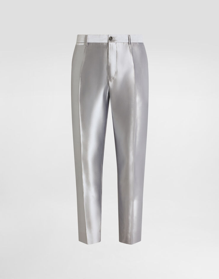 Dolce & Gabbana Silk shantung trousers Grey GY6FETFU1L6