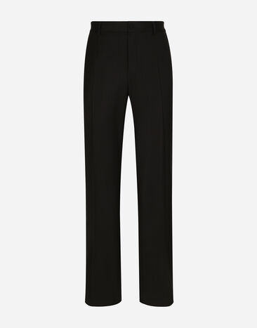 Dolce & Gabbana Pantalón de pernera recta de lana elástica Negro GYZMHTGH667