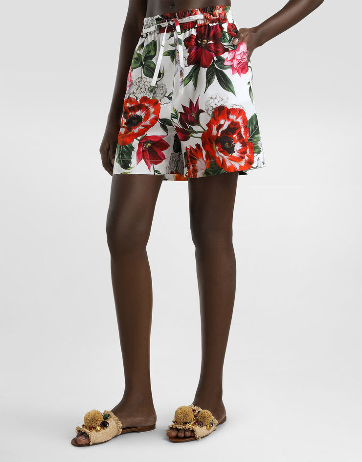Dolce & Gabbana Short en popeline à imprimé fleurs Imprimé FTDBPTHS5TQ