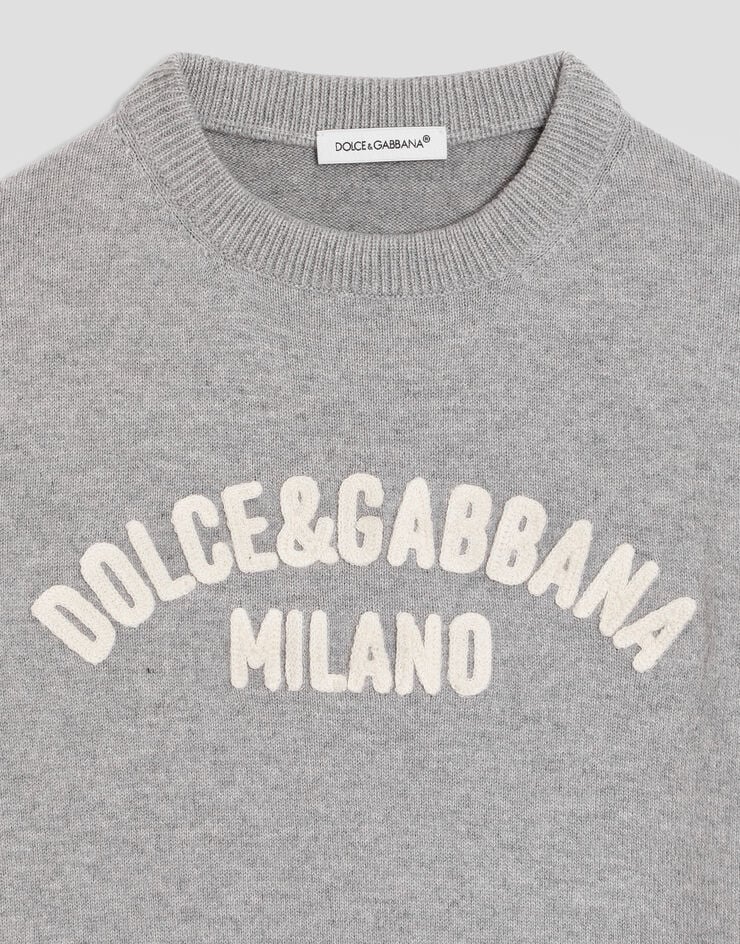 Dolce & Gabbana Wool pullover with logo Dolce & Gabbana Wool pullover with logo Grey L4KWE2JGMLD