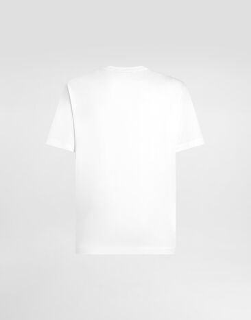 Dolce & Gabbana Baumwoll-T-Shirt mit Logoplakette Mehrfarbig G8PN9TG7NTW