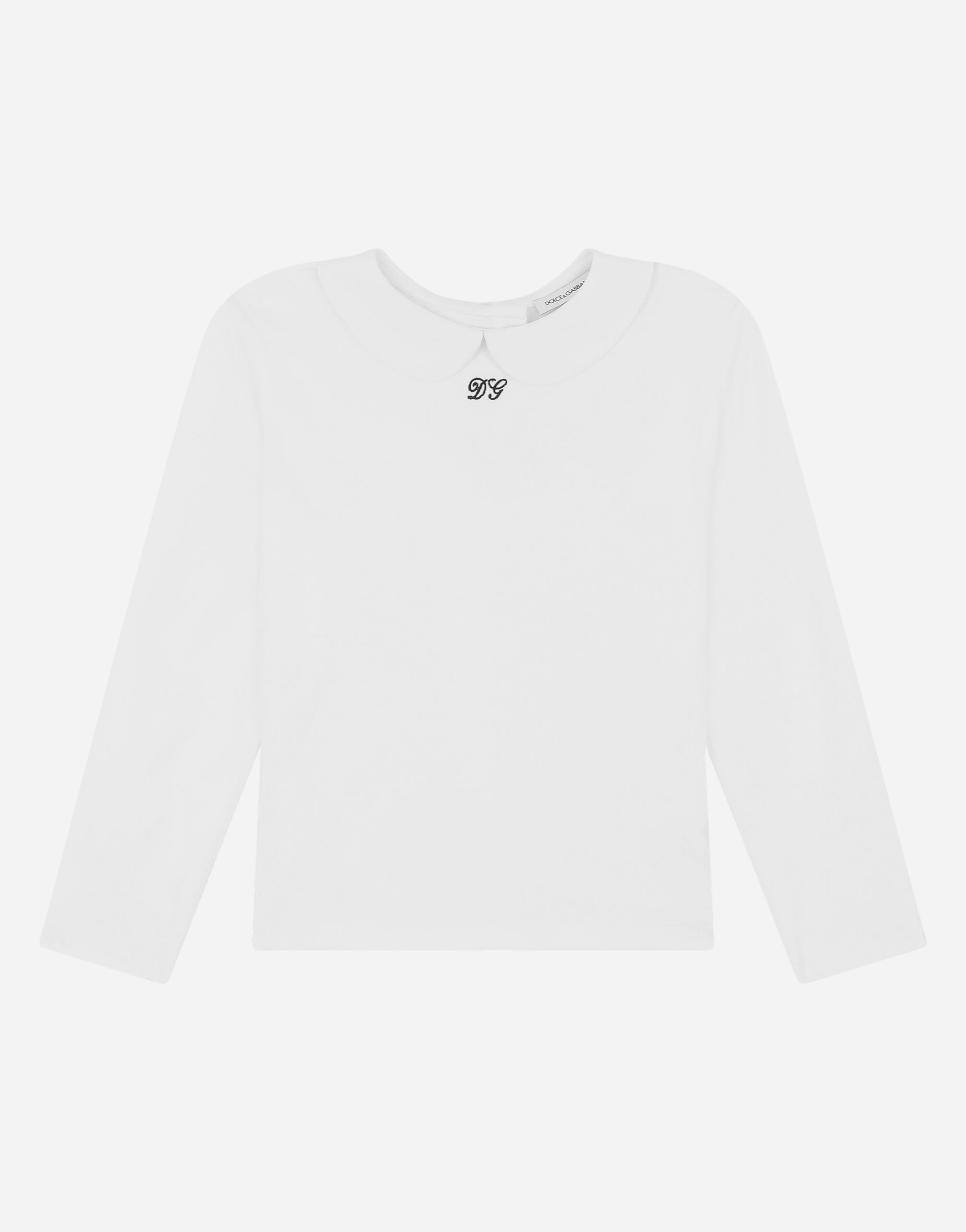 Dolce&Gabbana Jersey T-shirt with DG embroidery White L5JTJQG7J6Q