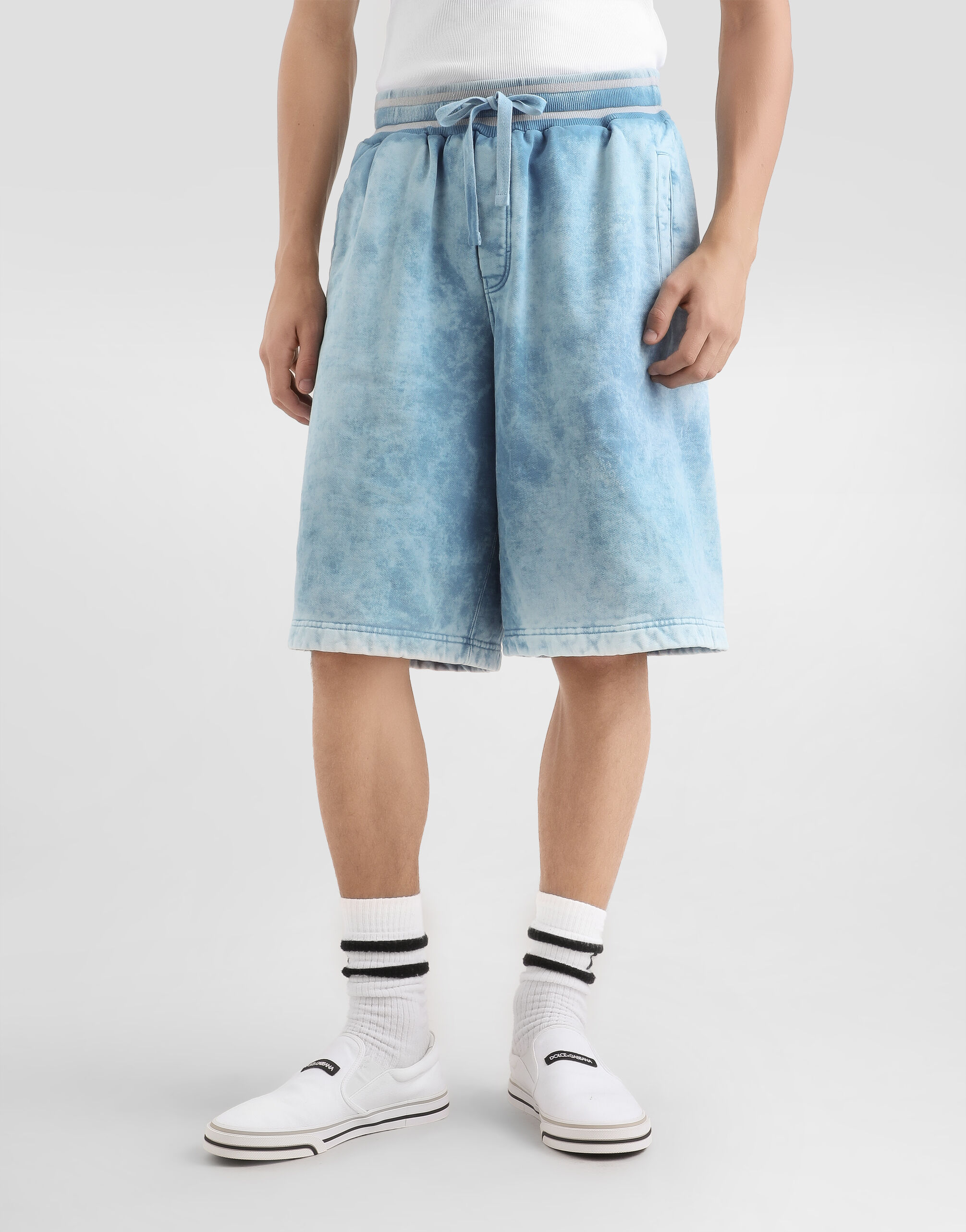 Treated jersey bermuda shorts - thumbnail 4
