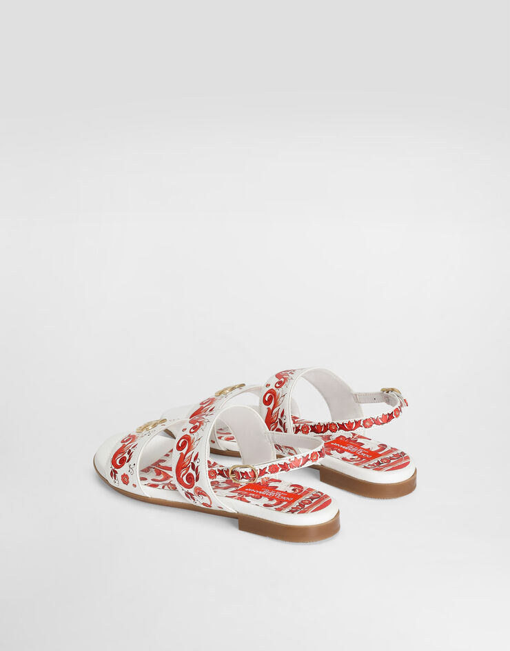 Dolce & Gabbana Majolica-print calfskin sandals Multicolor D10819AX450
