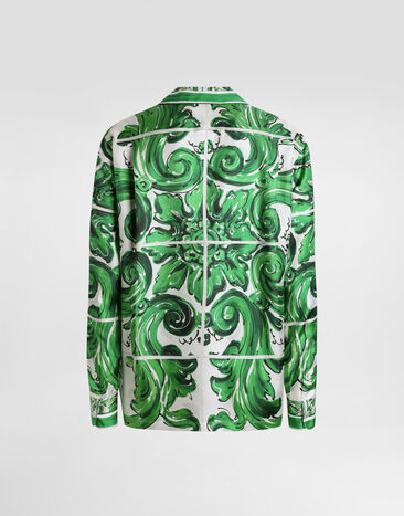 Dolce & Gabbana Majolica-print silk twill vanity shirt Print I5C16MHI1TN