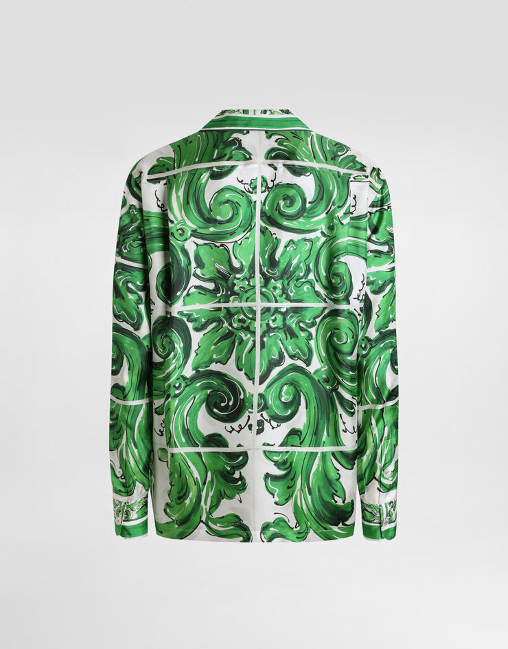 Dolce & Gabbana Majolica-print silk twill vanity shirt Print I5C16MHI1TN