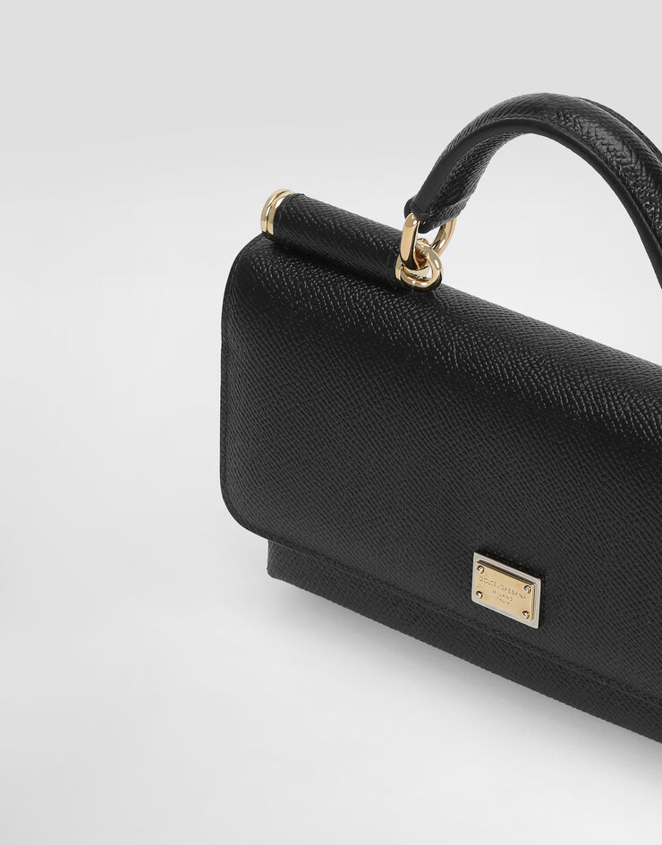 Dolce & Gabbana Dauphine-print calfskin mini bag Black BI3280A1001